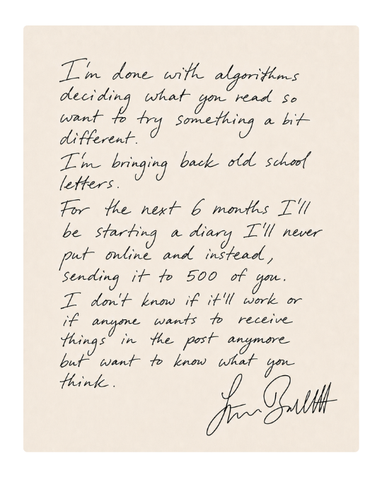 A handwritten letter from Steven Bartlett